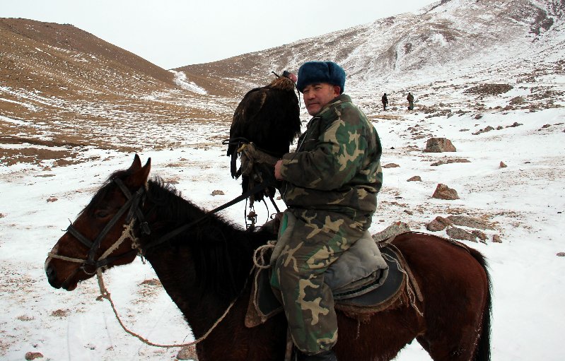 Almazbek with his Eagle